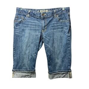 Mossimo‎ Supply Co. Capri Jean Shorts Womens Size 15 Blue Denim Cuffed